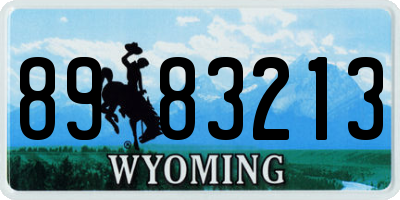 WY license plate 8983213