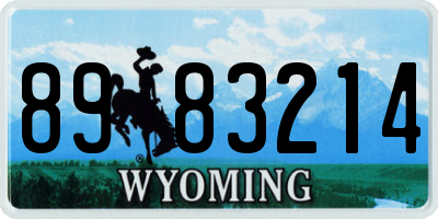 WY license plate 8983214