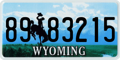 WY license plate 8983215