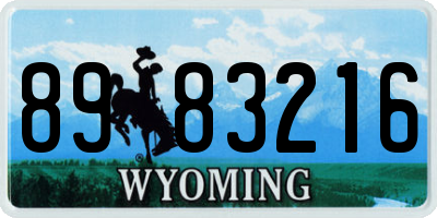 WY license plate 8983216