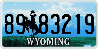 WY license plate 8983219