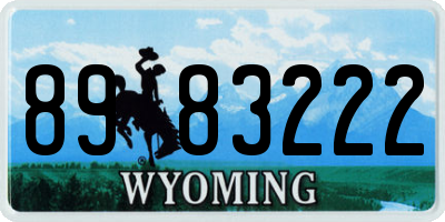 WY license plate 8983222