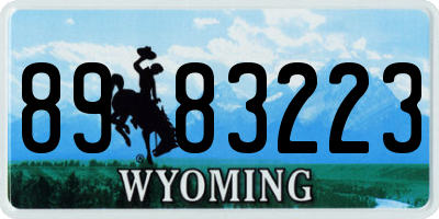 WY license plate 8983223