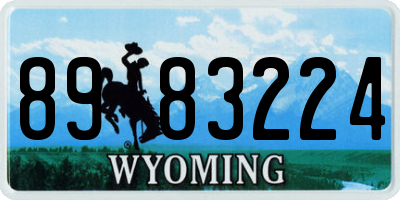 WY license plate 8983224