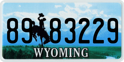 WY license plate 8983229
