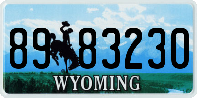 WY license plate 8983230
