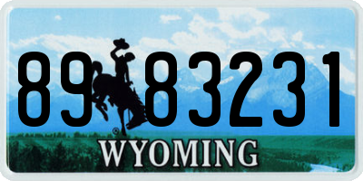 WY license plate 8983231