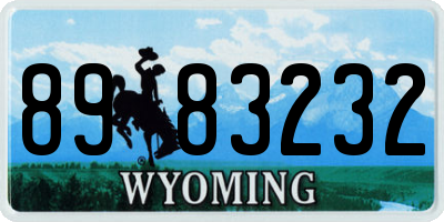 WY license plate 8983232