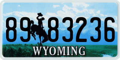WY license plate 8983236