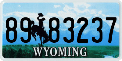 WY license plate 8983237