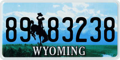 WY license plate 8983238