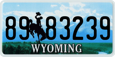WY license plate 8983239