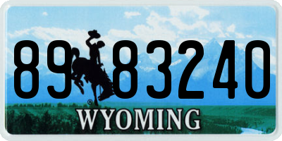 WY license plate 8983240