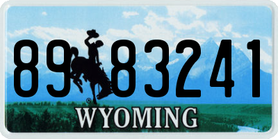 WY license plate 8983241