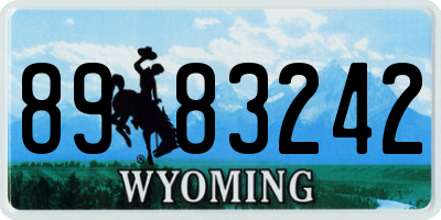 WY license plate 8983242