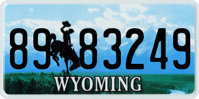WY license plate 8983249