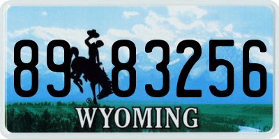 WY license plate 8983256