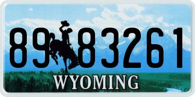WY license plate 8983261