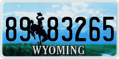 WY license plate 8983265