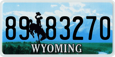 WY license plate 8983270