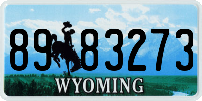 WY license plate 8983273