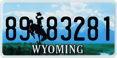 WY license plate 8983281