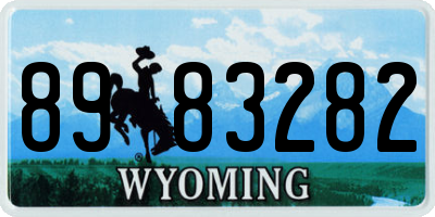 WY license plate 8983282