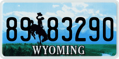 WY license plate 8983290