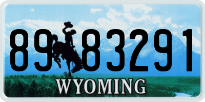 WY license plate 8983291