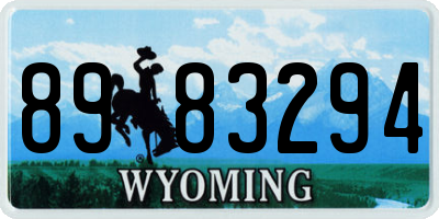 WY license plate 8983294