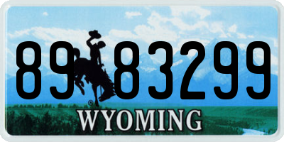 WY license plate 8983299