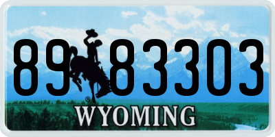 WY license plate 8983303