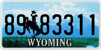 WY license plate 8983311