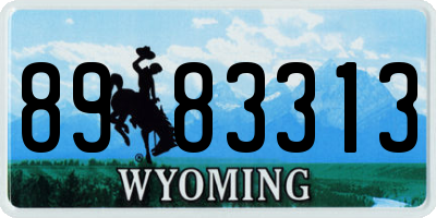 WY license plate 8983313