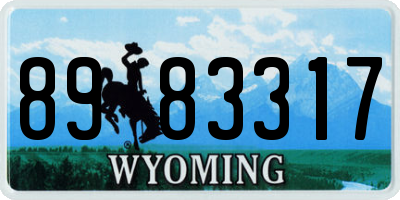 WY license plate 8983317