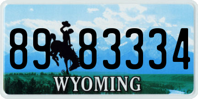 WY license plate 8983334