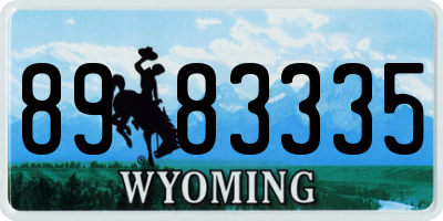 WY license plate 8983335
