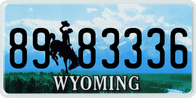 WY license plate 8983336