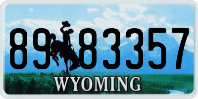 WY license plate 8983357
