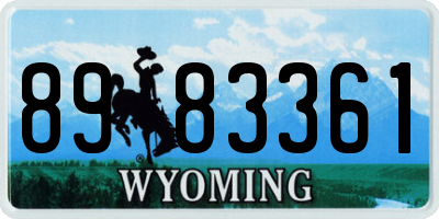 WY license plate 8983361