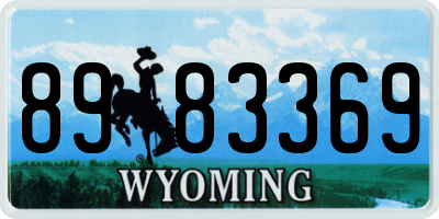 WY license plate 8983369