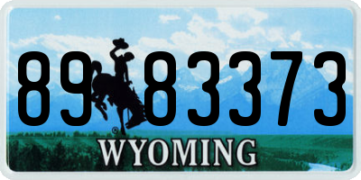 WY license plate 8983373