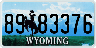 WY license plate 8983376