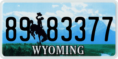 WY license plate 8983377