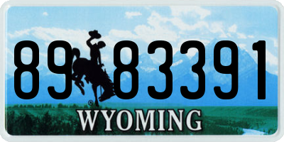 WY license plate 8983391
