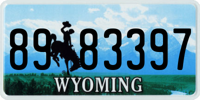 WY license plate 8983397