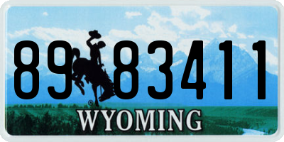 WY license plate 8983411