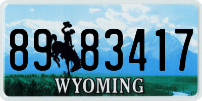 WY license plate 8983417