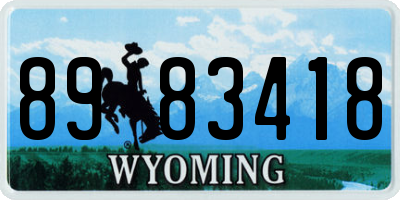 WY license plate 8983418