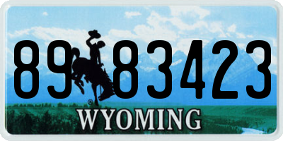 WY license plate 8983423